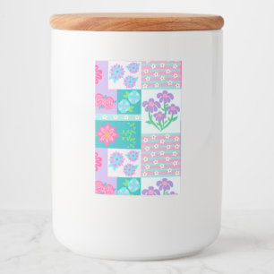 Vibrant Blooming Flowers Design Food Label
