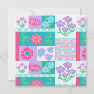 Vibrant Blooming Flowers Design Invitation