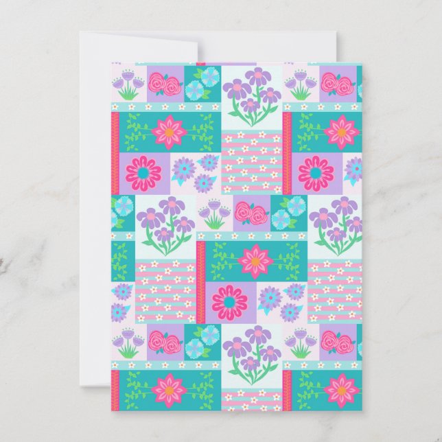 Vibrant Blooming Flowers Design Invitation (Front)