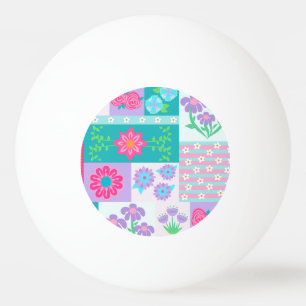 Vibrant Blooming Flowers Design Ping Pong Ball