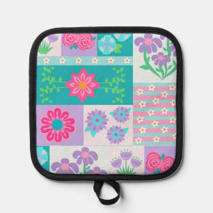 Vibrant Blooming Flowers Design Pot Holder