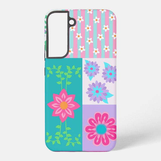Vibrant Blooming Flowers Design Samsung Galaxy S22+ Case (Back)