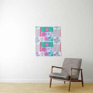Vibrant Blooming Flowers Design Tapestry