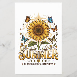 Vibrant Blooming summer sunflower with Butterflies Flyer