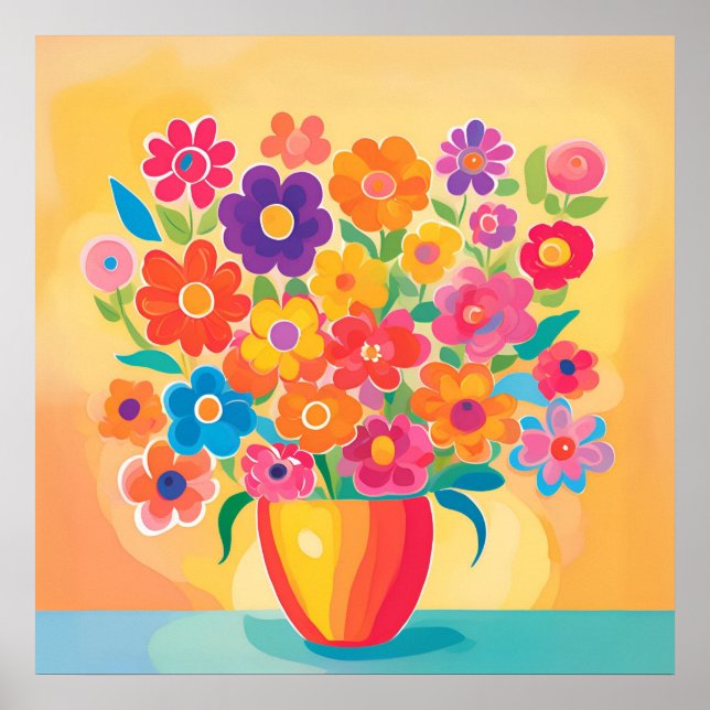 Vibrant Blooms in Simplicity Poster (Front)