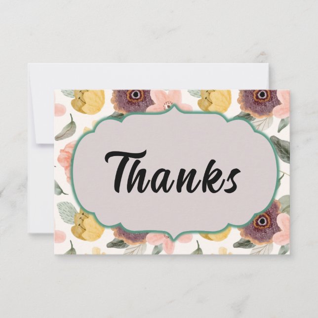 Vibrant Blooms Thank You Card (Front)