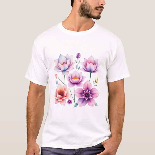 Vibrant Blossoms in Bloom T-Shirt (Front)