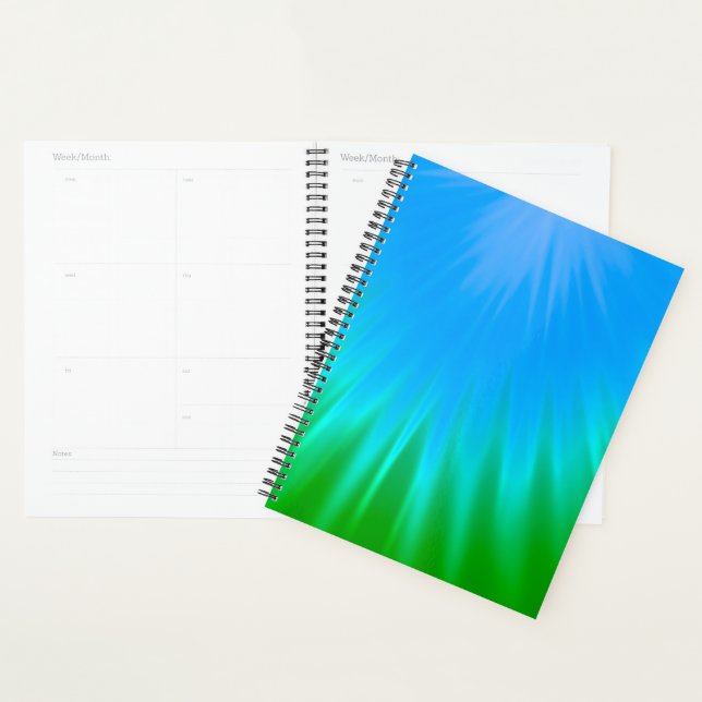 Vibrant Blue and Green Abstract Planner (Display)