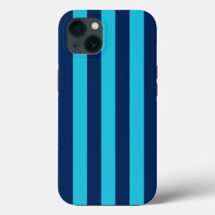 Vibrant Blue and Navy Stripes iPhone 13 Case