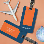 Vibrant Blue and Orange Colour Block Luggage Tag<br><div class="desc">Have your luggage stand out with this vibrant blue and orange colour block luggage tag. Personalise this tag by replacing the placeholder text with your information and for more options such as to change the font and it's size click the "Customise it" button. *Please note that the Zazzle Watermark that...</div>