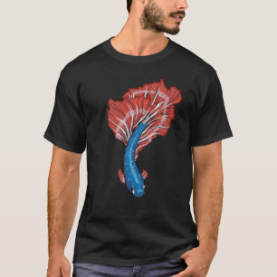 Vibrant Blue and Red Betta Fish Illustration - Sia T-Shirt