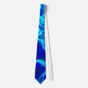 Vibrant Blue and Teal Carnation Flower Tie