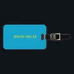 Vibrant Blue and Yellow Personalised Name Luggage Tag<br><div class="desc">Baby Blue is inspired from a photograph of a clear blue sky along with name personalisation. 
For special requests or questions,  contact the artist at wafadahdalcreates@gmail.com. © Wafa Y. Dahdal - All Rights Reserved.</div>
