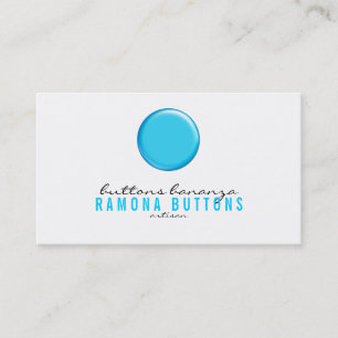 Vibrant Blue Balloon Button Graphic Card
