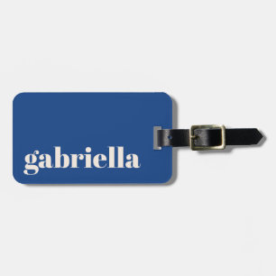 Vibrant Blue Bold Typography Personalised Name Luggage Tag