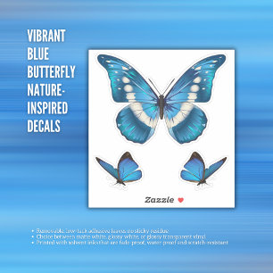 Vibrant Blue Butterfly Nature-Inspired Decals