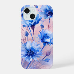 Vibrant Blue Cornflowers Watercolor Phone Case