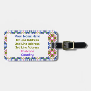 Vibrant Blue Girl’s Women’s Travel Baggage Luggage Tag