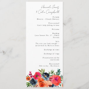 Vibrant Blue Orange Red Botanical Programme