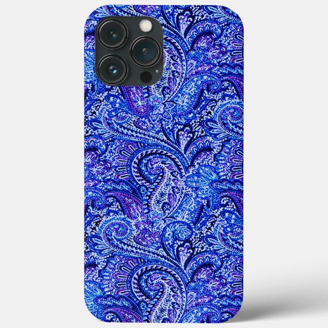 Vibrant Blue Paisley Case-Mate iPhone Case (Back)