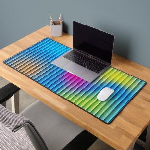 Vibrant Blue & Pink Modern Geometric Gaming Desk Mat