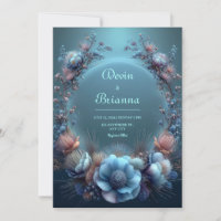 Vibrant Blue Protea Ethereal Halo Wedding