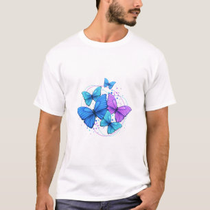 Vibrant Blue & Purple Butterfly Artwork – Aestheti T-Shirt