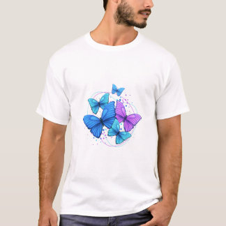 Vibrant Blue & Purple Butterfly Artwork – Aestheti T-Shirt