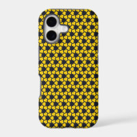 Vibrant Blue Star Pattern on Yellow Background