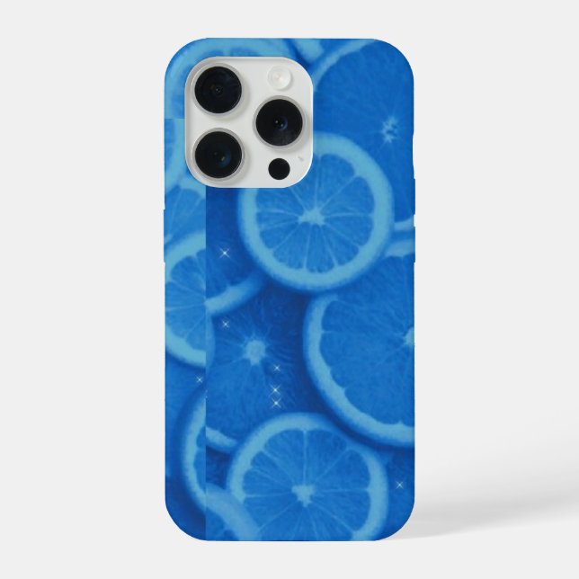 Vibrant Blue Summer Fruit Lemon Slice phonecases iPhone Case (Back)