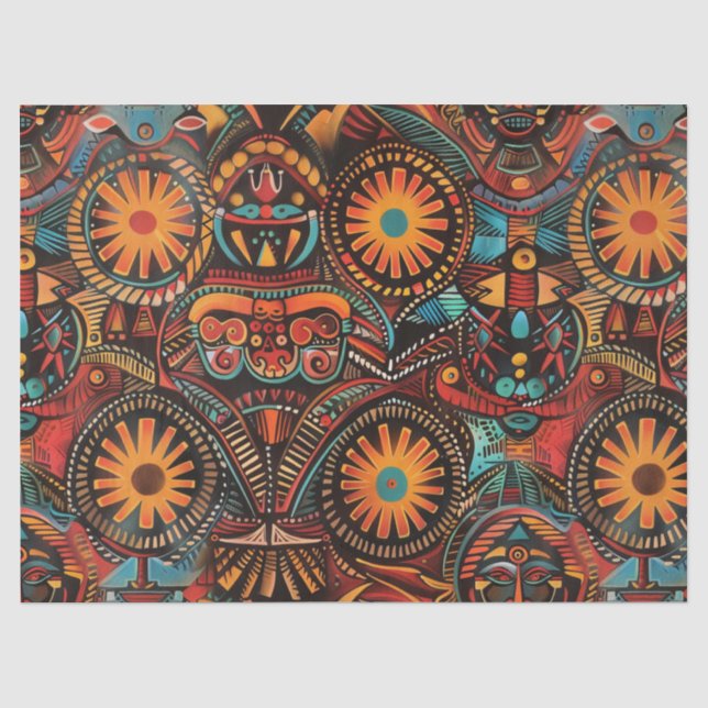 Vibrant Blue "Timeless Ancestral Imprint" Tissue P Paper (Front)