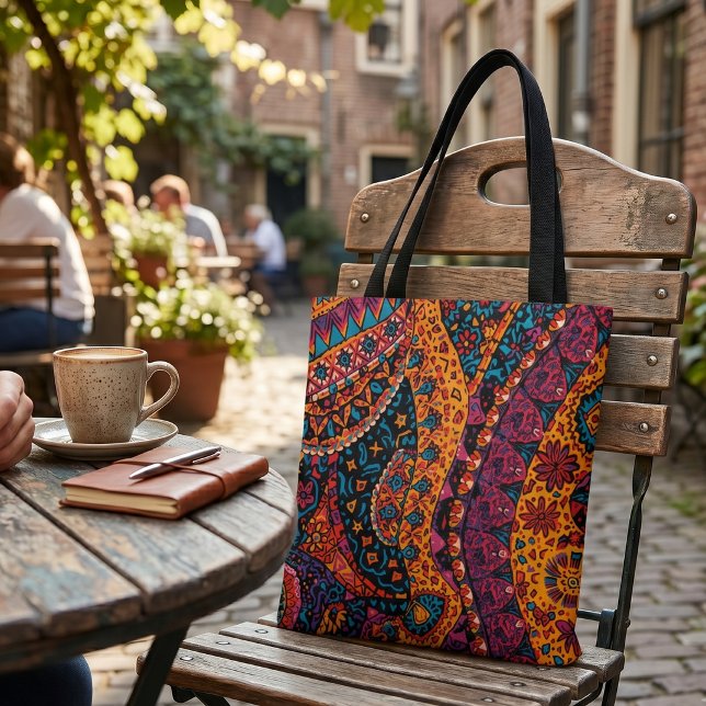 Vibrant Bohemian Paisley Tote Bag (Creator Uploaded)
