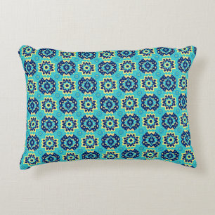 Vibrant Boho Chic Geometric Floral Pattern Decorative Cushion