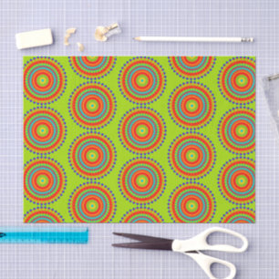 Vibrant Boho Concentric Mandala Pattern Tissue Paper