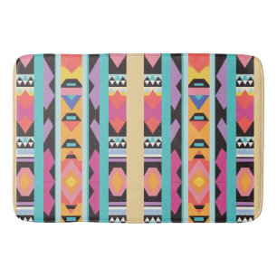Vibrant Boho Geometric Pattern mix Bath Mat