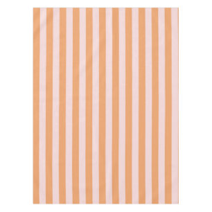 Vibrant Boho Orange & Pink Stripes Spring & Summer Tablecloth
