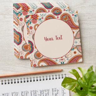 Vibrant Boho Paisley white Floral Pattern Envelope