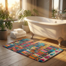 Vibrant Boho Stripes: Eclectic Textile Art