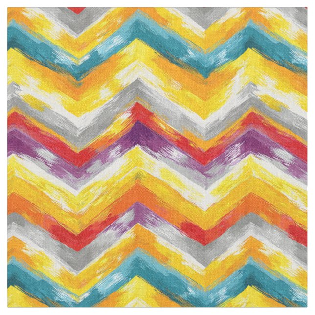 Vibrant Boho Zigzags Fabric (Close Up)