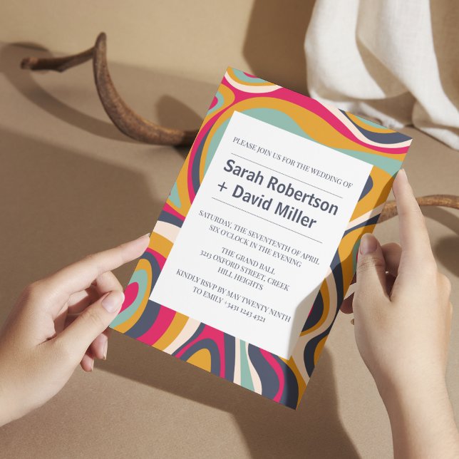 Vibrant Bold Abstract Wedding Invitation (Creator Uploaded)