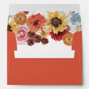 Vibrant Bold Floral Bridal Shower Wedding Envelope