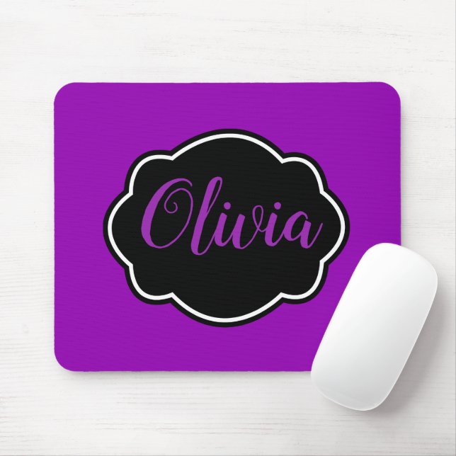 Vibrant, Bold Fuchsia Purple Personalised Mouse Pad (With Mouse)