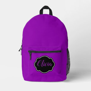 Vibrant, Bold Fuchsia Purple Personalised Printed Backpack