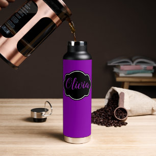 Vibrant, Bold Fuchsia Purple Personalised Water Bottle