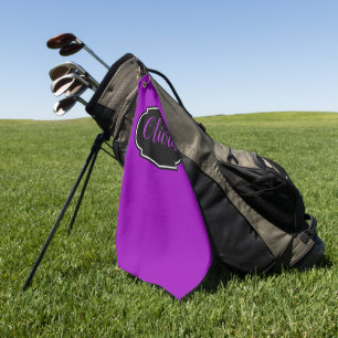 Vibrant, Bold Purple Personalised Golf Towel