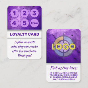 Vibrant Bold Purple Rewards Creative Businesses Loyalty Card