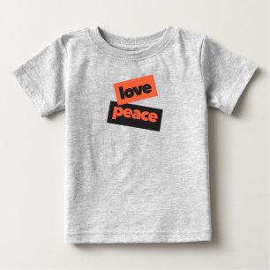 Vibrant, bold, simple, urban design of Love Peace Baby T-Shirt