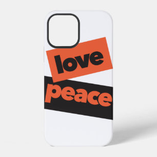 Vibrant, bold, simple, urban design of Love Peace iPhone 12 Case