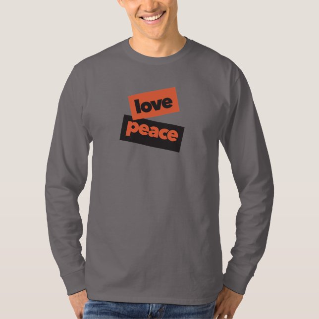Vibrant, bold, simple, urban design of Love Peace T-Shirt (Front)