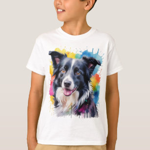 Vibrant Border Collie Kids T-shirt